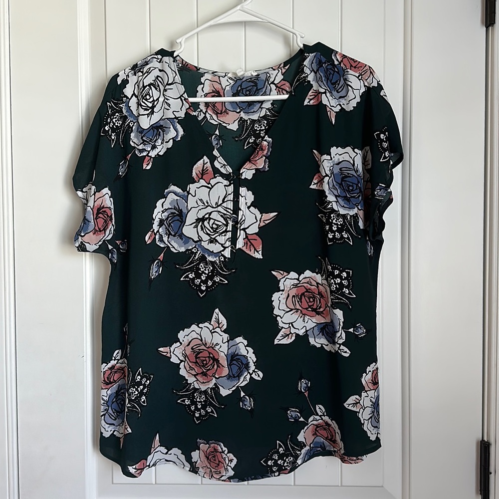 Maurices Floral Chiffon Blouse